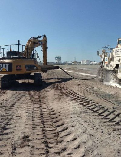 Reclaiming the airport's natural sandy subgrade with a custom engineered method